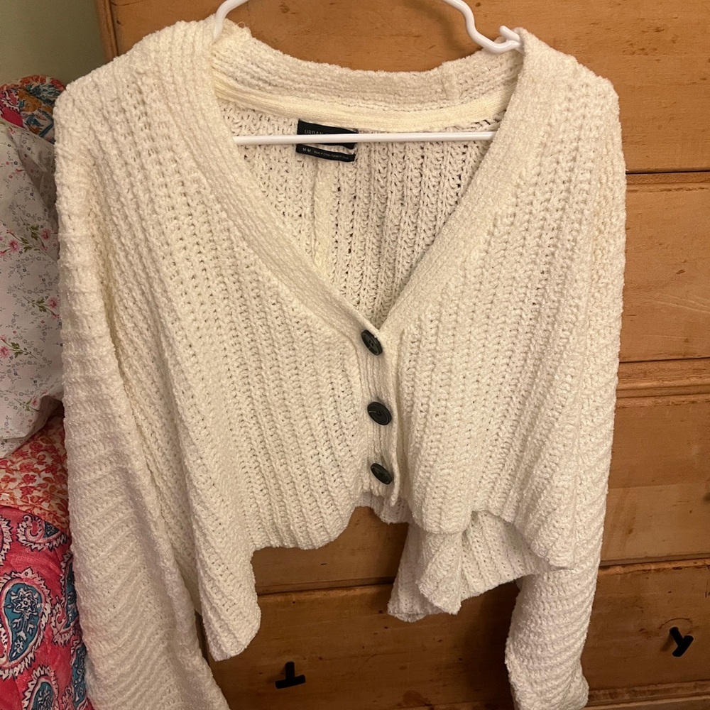Urban Outfitters White Chunky Knit Cardigan